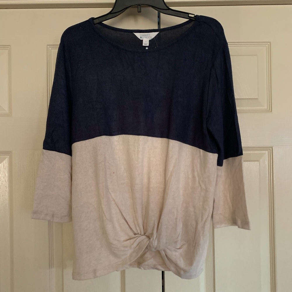 Denver front twist brushed knit top